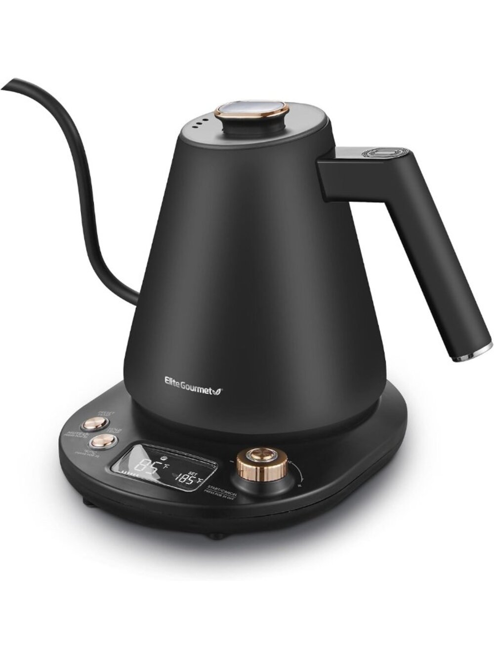 1L Digital Electric Kettle, 304 Stainless Steel, Matte Black, Fast Boil, Stylish